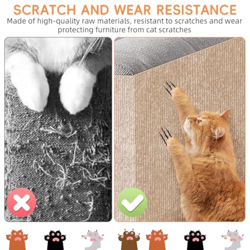 Qpets® Cat Scratch Pad Scratching for Cats Wall Scratcher Mat Cuttable Adhesive Pet for Cabinet Couch Floor 40x100cm 2PCS Qpets® Cat Scratch Pad Scratching for Cats Wall Scratcher Mat Cuttable Adhesive Pet for Cabinet Couch Floor 40x100cm 2PCS